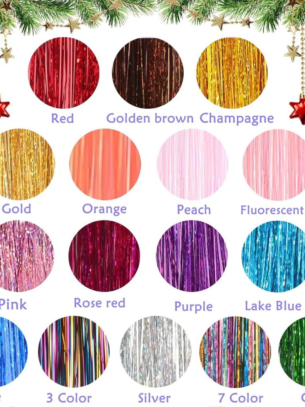 Hair Tinsel Kit With Tools Fairy Glitter Tinsel Hair Extensions for Girls - Picture 3 of 8